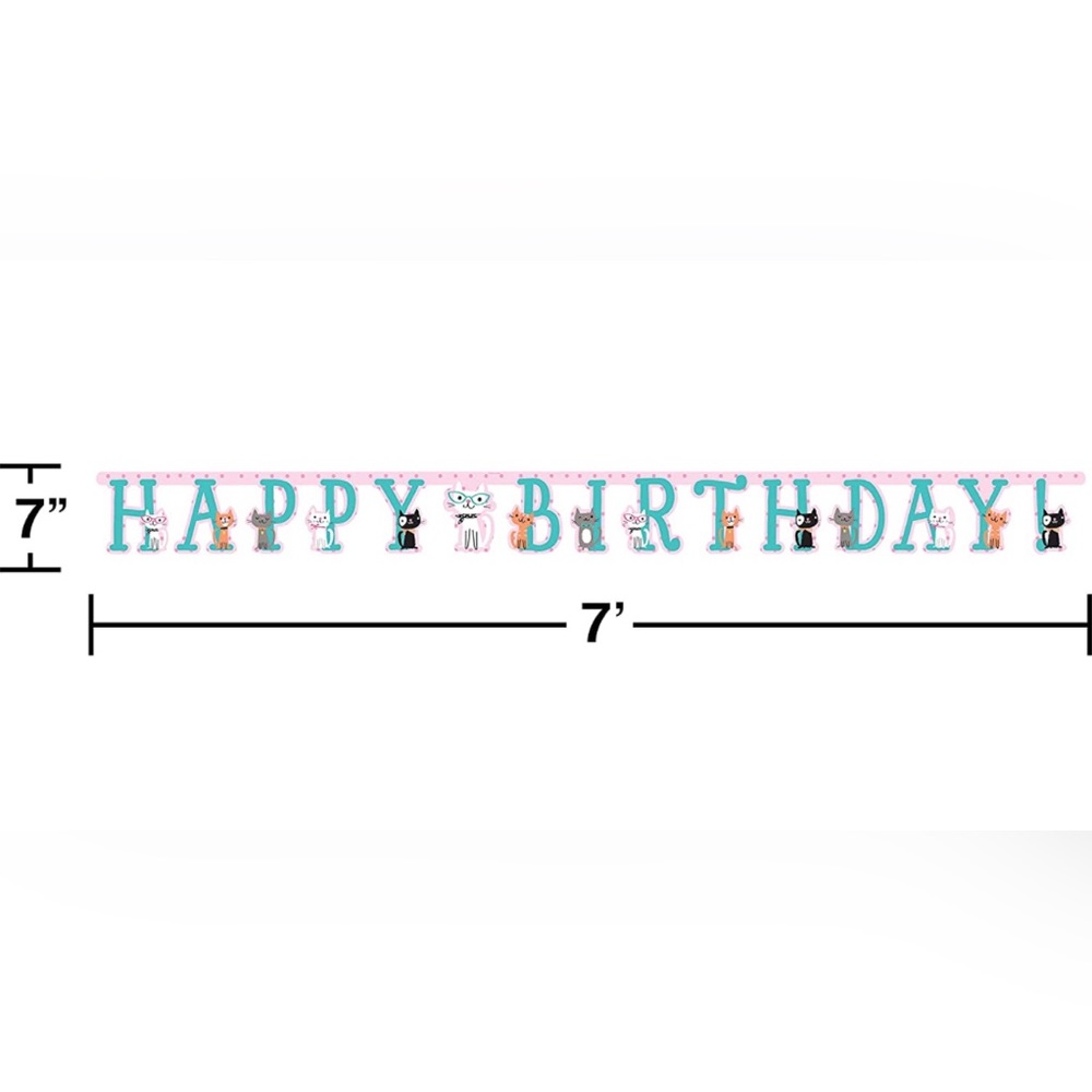 Kitty Cat Happy Birthday Banner